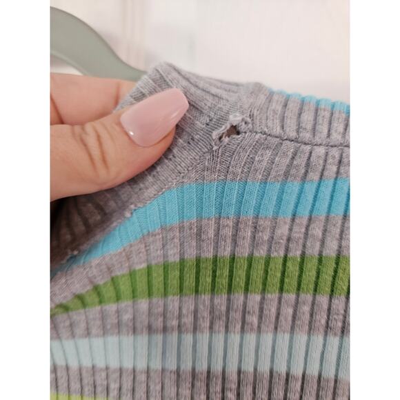 Vintage st johns bay Womens y2k stripe v neck rib knit sweater 261 large - Picture 4 of 6